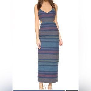 Mara Hoffman Striped Blue and Purple Maxi Dress